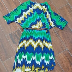 Vibrant Zigzag Pattern Dress